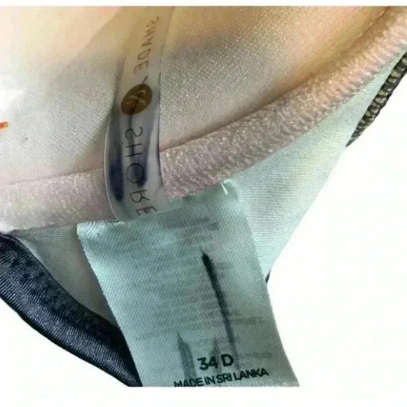 Shade & Shore Bikini Top Charcoal Gray Pleated Padded Swimwear Bra Size 34D - Picture 5 of 7